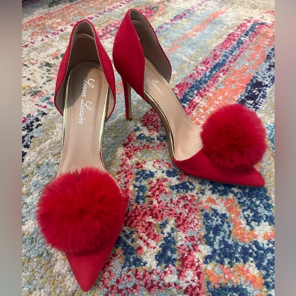 Laura Lorraine Pom Red Heels 8.5 - Picture 4 of 4